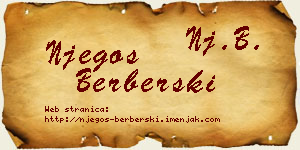 Njegoš Berberski vizit kartica